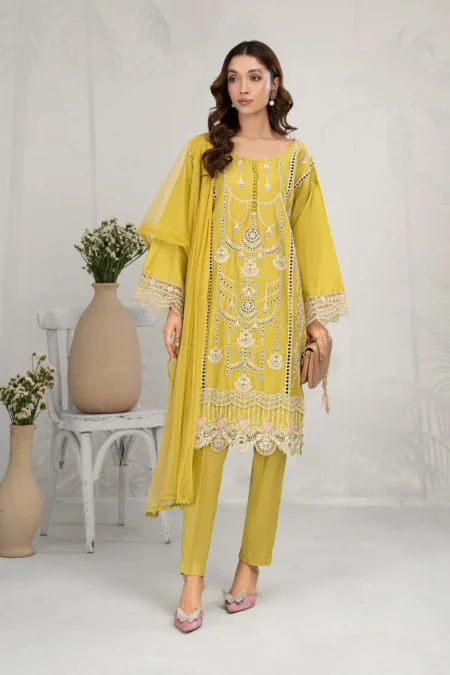 3PC Zarmeen & Emaan Viscose Code: ZE: 558