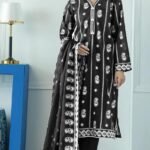 Eshaal New Black and white Printed 3PC