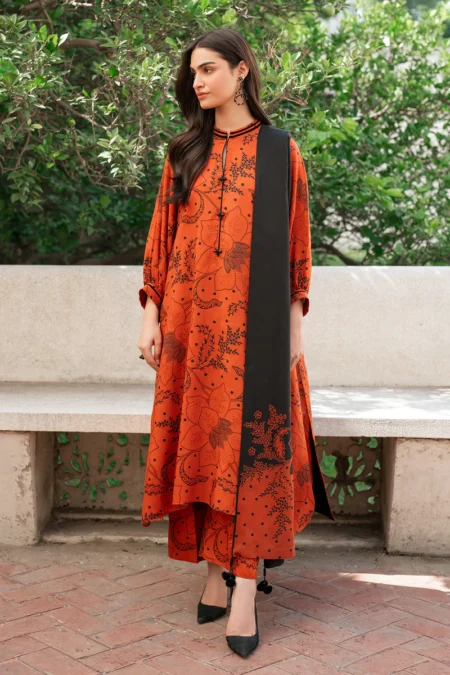 Fancy 3pc Baroque Lawn D1033-01
