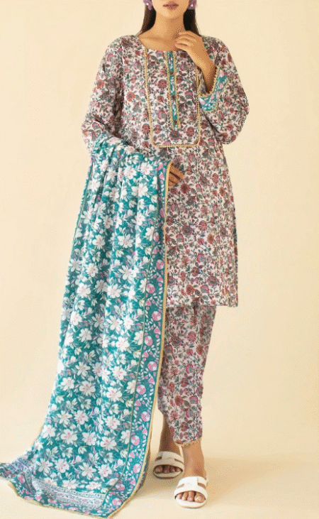 Print Fancy 3pc Orient Lawn 24-364