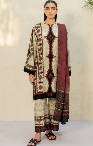 Print 3pc Bareeze Lawn 6238