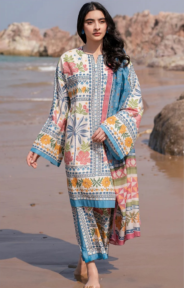 Print 3pc Bareeze Lawn 6240
