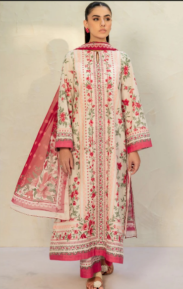 Print 3pc Bareeze Lawn 6241