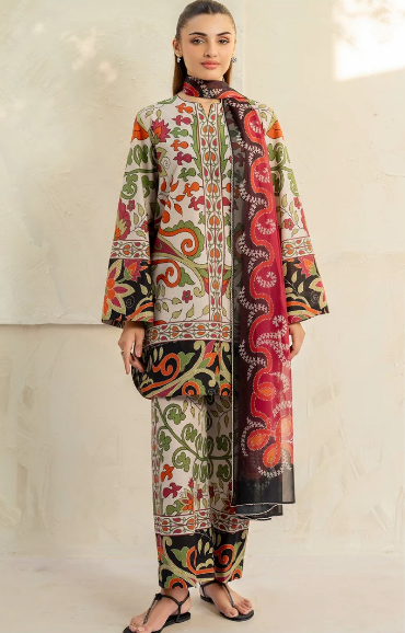Print 3pc Bareeze Lawn 6246
