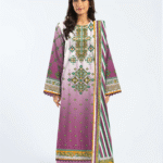 Print 3pc Ethnic Lawn C-629