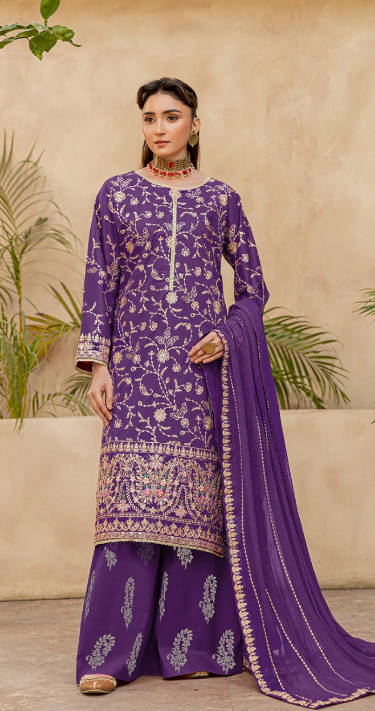 Premium EMB 3PC Zarmeen & Emaan Z.E-714